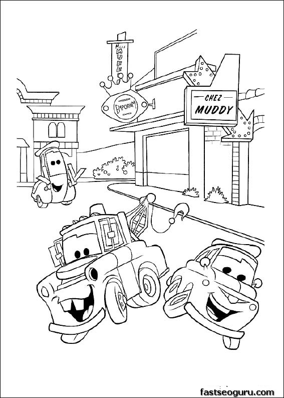 Free printable coloring pages for kids luigi guido and tow mater